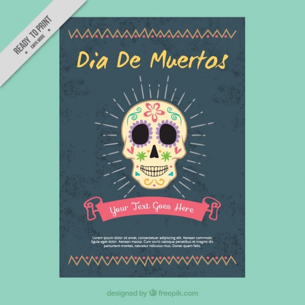 Cartel bonito para celebrar el día de los muertos