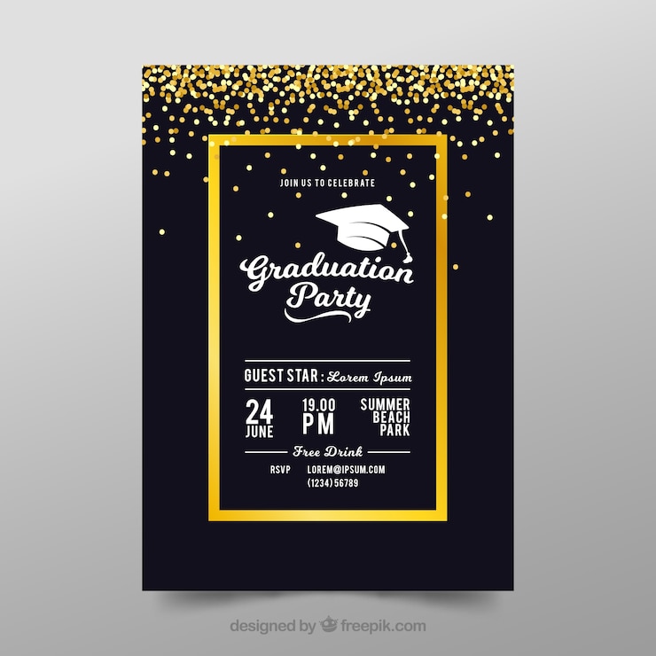 Vector gratuito cartel brillante de graduación