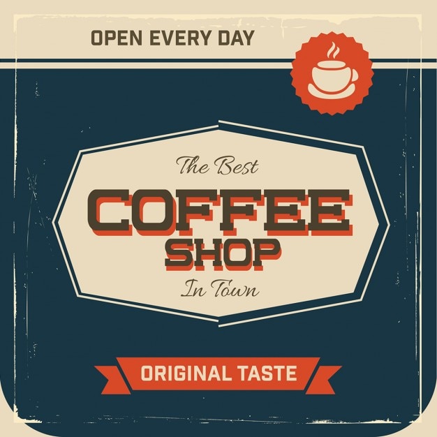 Cartel de cafetería vintage 