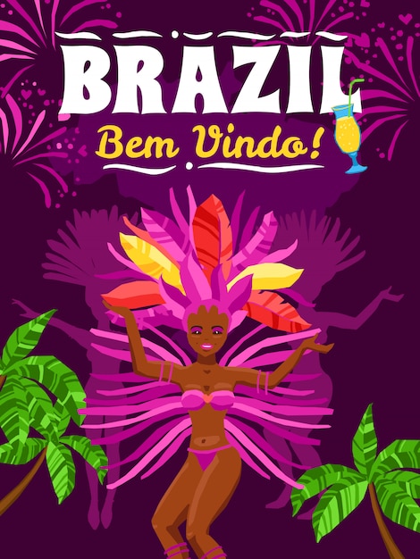 Vector gratuito cartel del carnaval de brasil