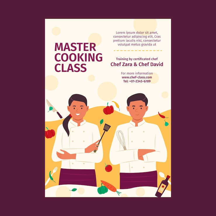 Vector gratuito cartel de carrera de chef de diseño plano