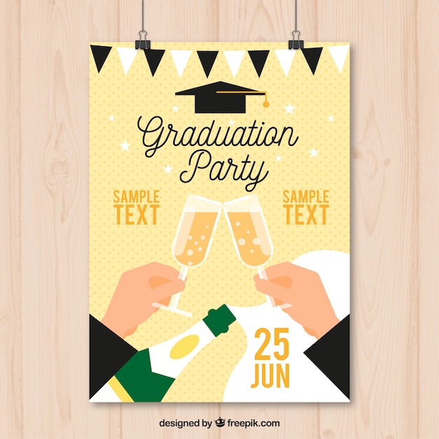 Cartel de celebración de graduación