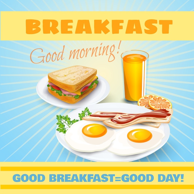 Vector gratuito cartel clásico desayuno