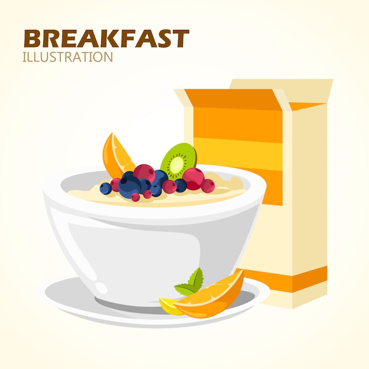 Vector gratuito cartel clásico del menú del desayuno del hotel.