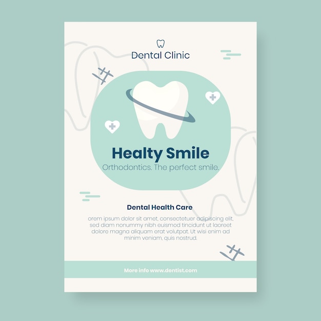 Vector gratuito cartel de clínica dental dibujado a mano