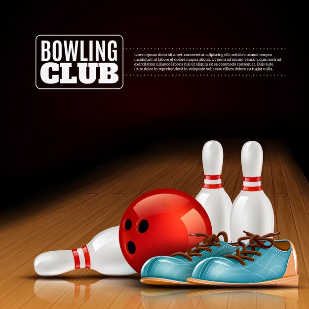 Cartel del club indoor de bowling league