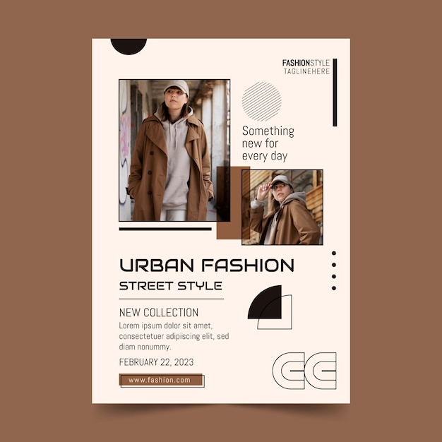 Vector gratuito cartel de colección de moda de diseño plano