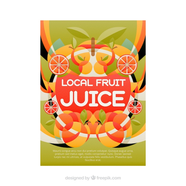 Vector gratuito cartel a color de zumo de fruta
