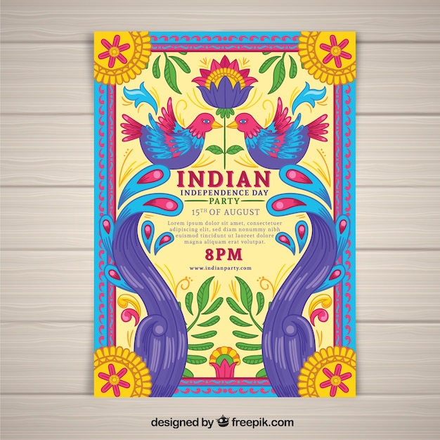 Vector gratuito cartel colorido del día de la independencia de la india
