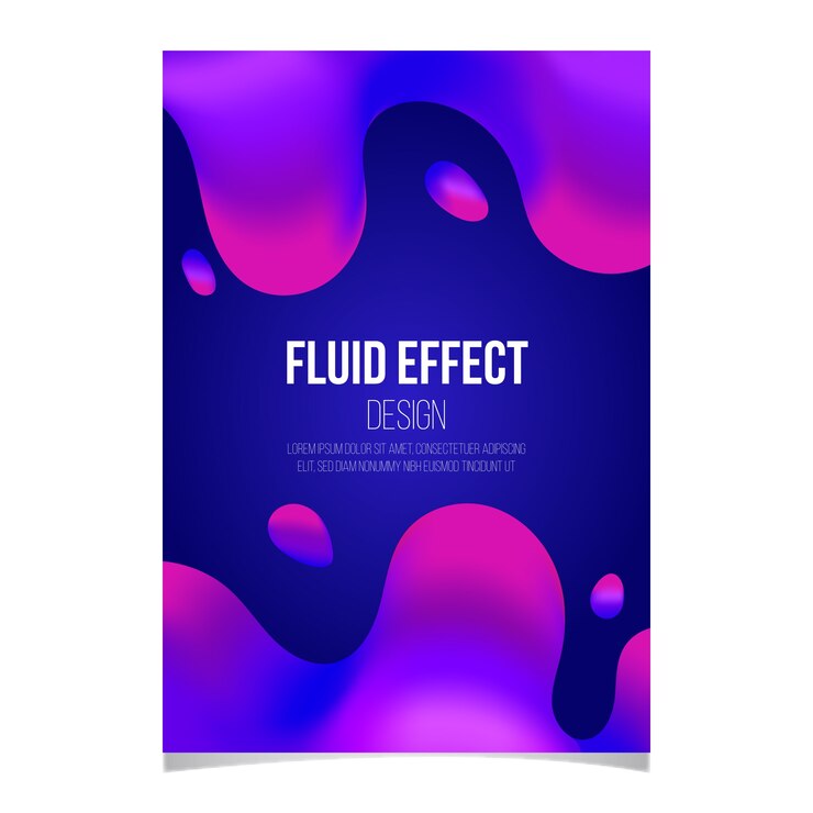 Vector gratuito cartel colorido efecto fluido
