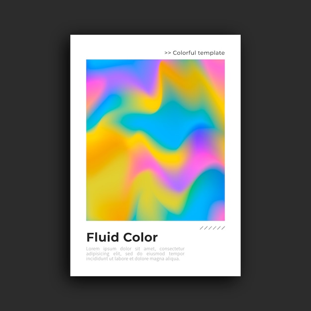 Vector gratuito cartel colorido con efecto fluido