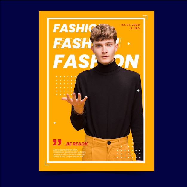 Cartel colorido de la moda con foto