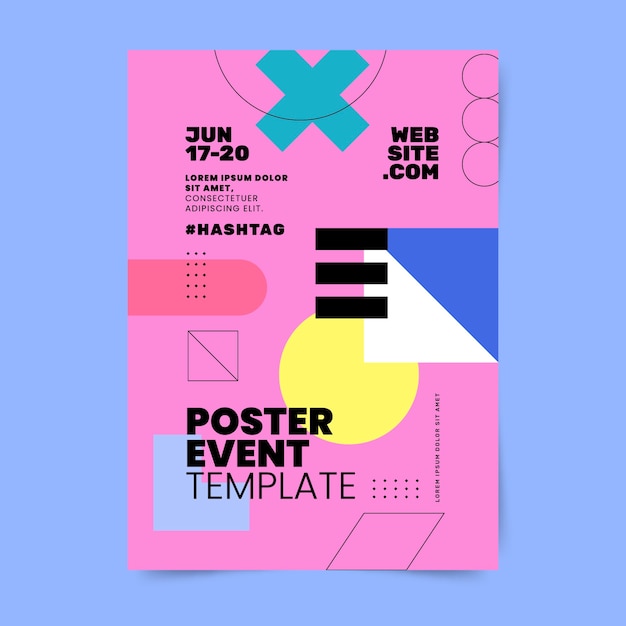 Cartel colorido set plantilla abstracta