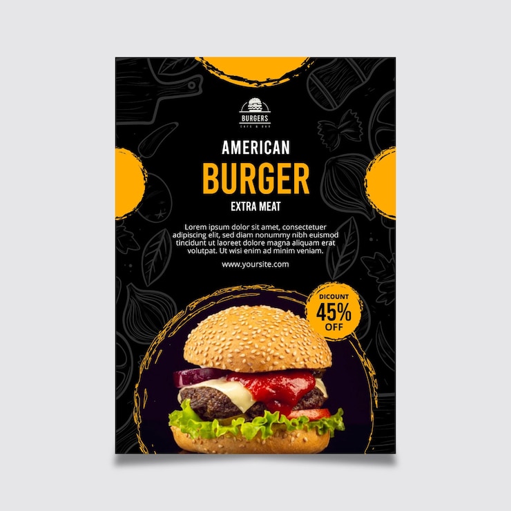 Vector gratuito cartel de comida americana