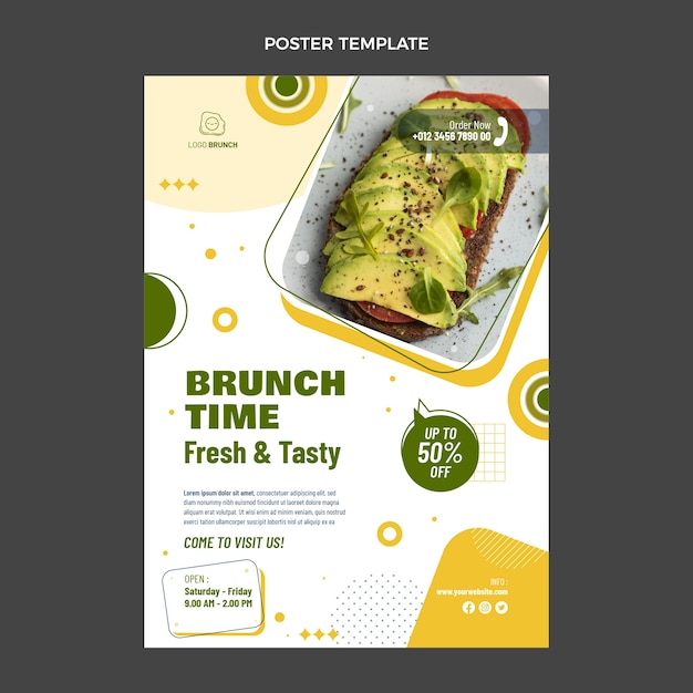 Vector gratuito cartel de comida de diseño plano