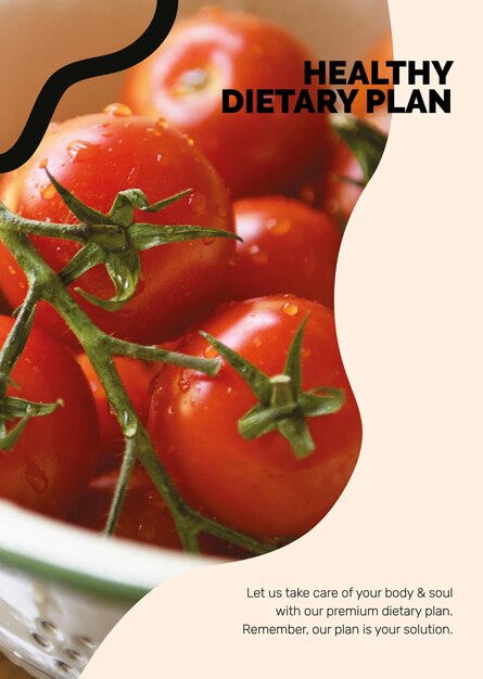 Cartel de comida de marketing de estilo de vida de plantilla vegana saludable