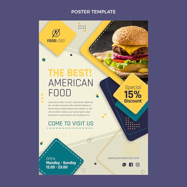 Cartel de comida plana