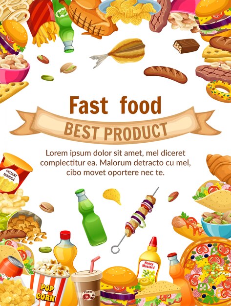 Cartel de comida rápida.