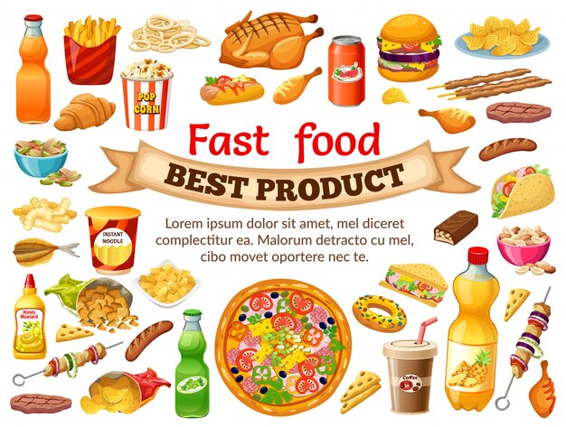 Cartel de comida rápida.