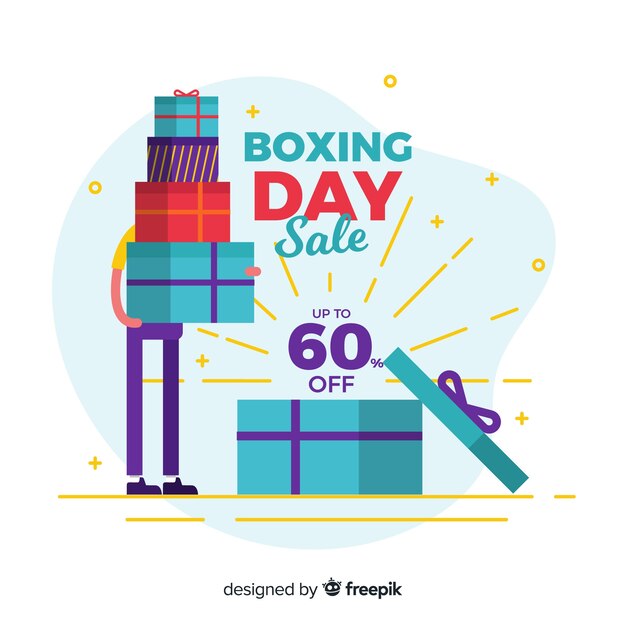 Vector gratuito cartel de compras del boxing day