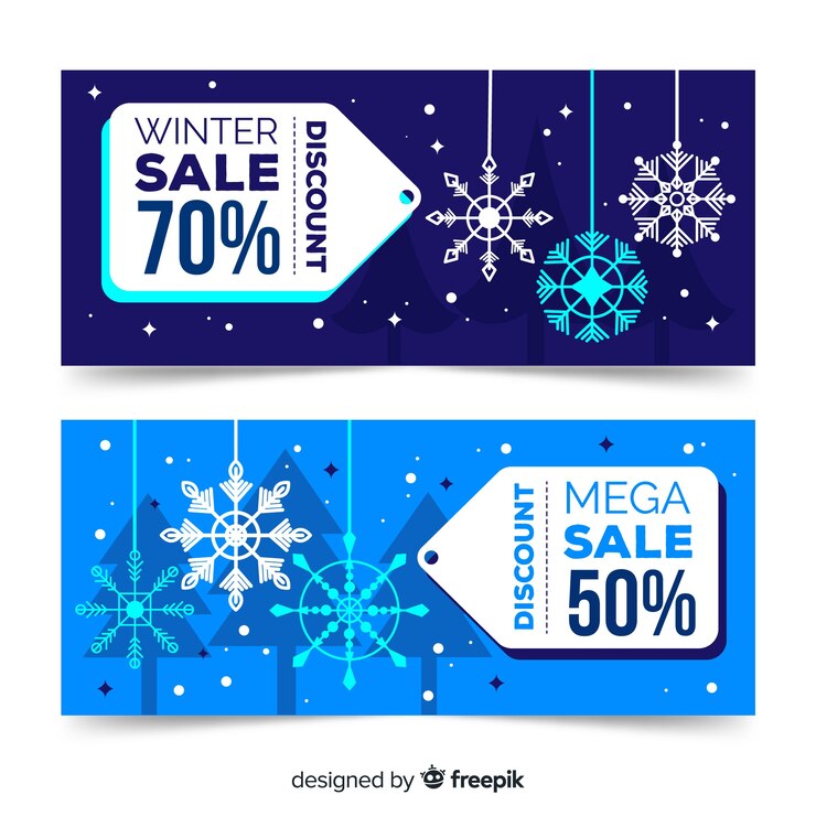 Vector gratuito cartel de compras de invierno