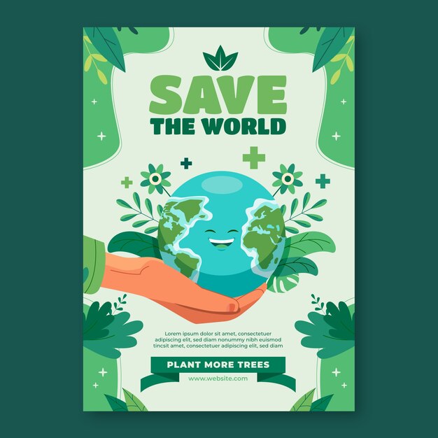 Cartel de concepto de ecología dibujado a mano