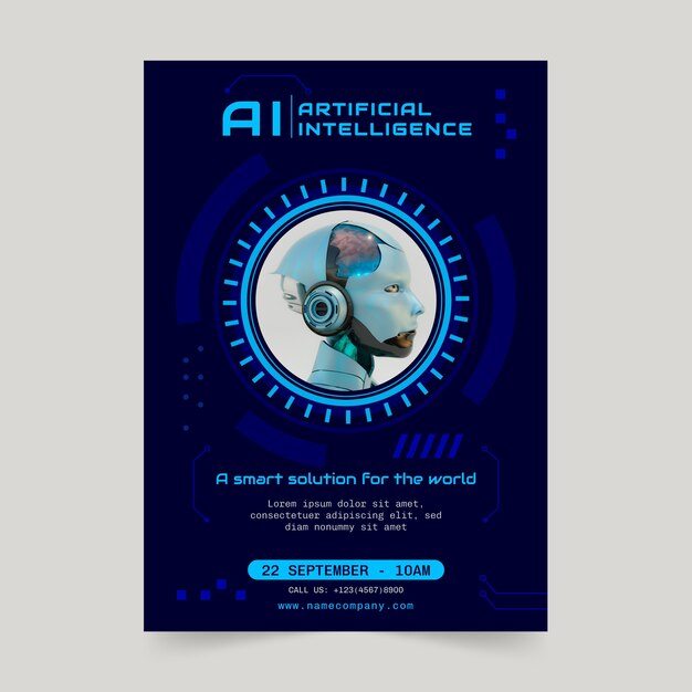 Cartel de concepto de inteligencia artificial.