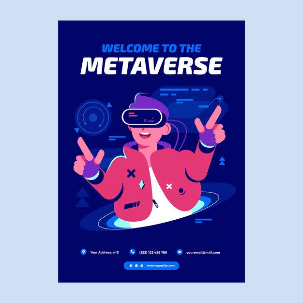 Cartel de concepto de metaverso dibujado a mano