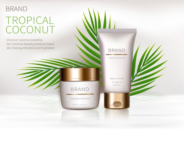 Cartel conceptual de crema natural orgánica.