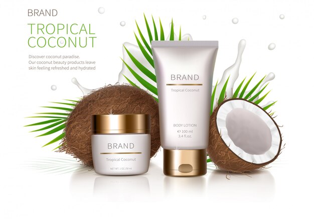 Cartel conceptual de crema natural orgánica.
