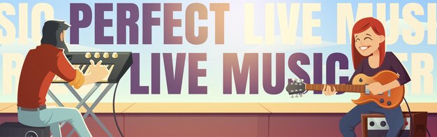 Cartel de concierto de música en vivo al aire libre.