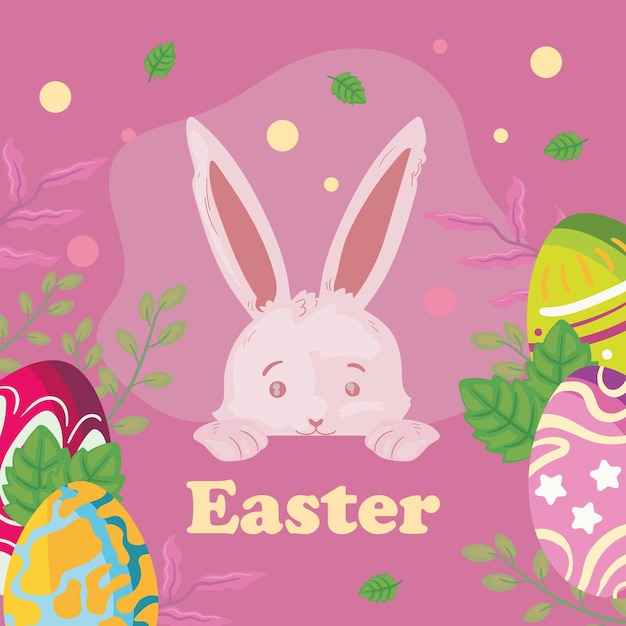 cartel de conejito de pascua