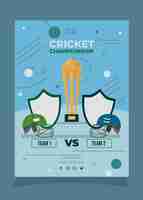 Vector gratuito cartel de cricket ipl dibujado a mano