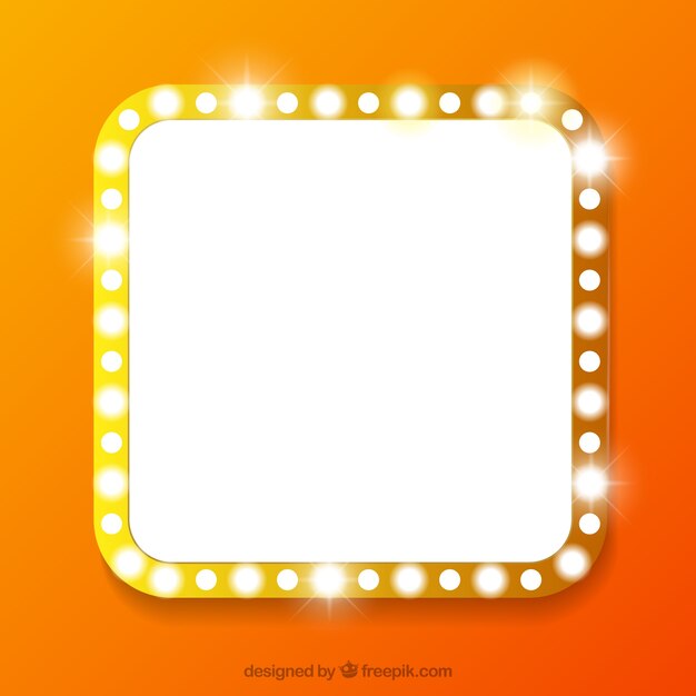 Cartel cuadrado con luces