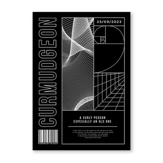 Cartel de la década de 2000 concepto geométrico abstracto