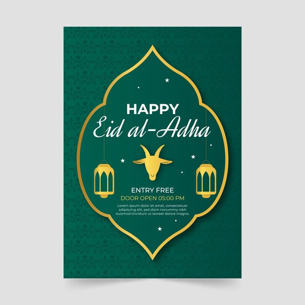 Cartel degradado de eid al-adha