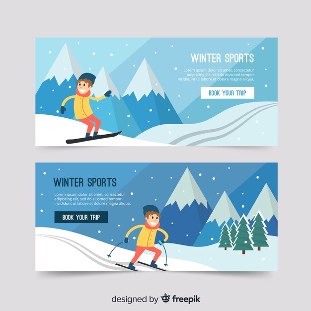Cartel de deportes de invierno