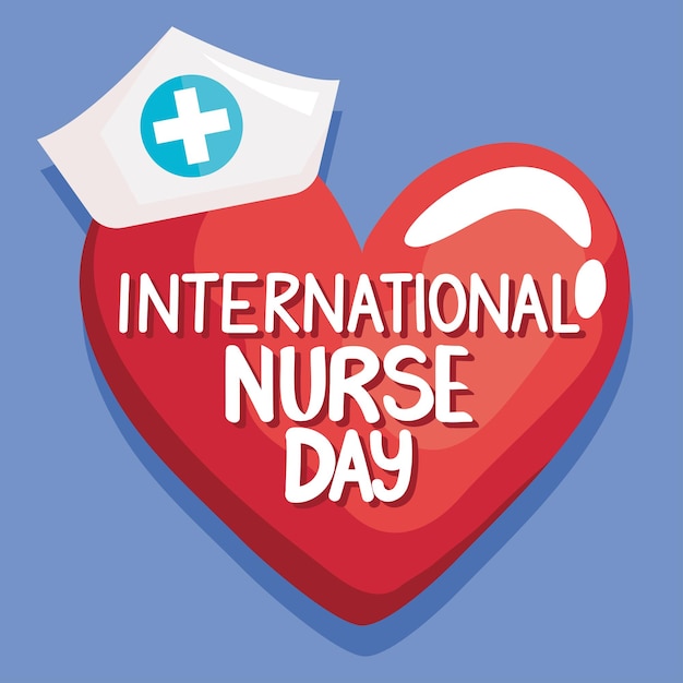 cartel del día internacional de la enfermera con corazón