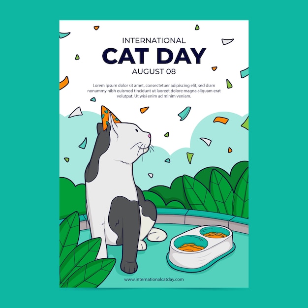 Vector gratuito cartel del día internacional del gato