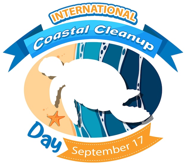 Cartel del día internacional de la limpieza costera