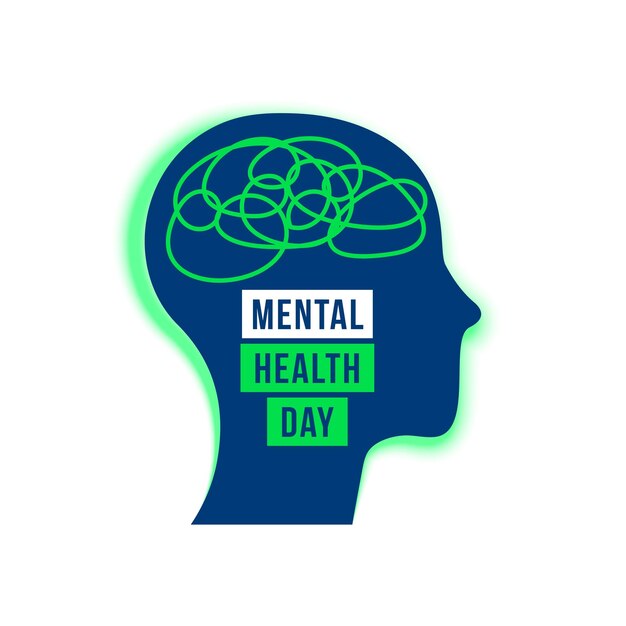 Cartel del día mundial de la salud mental del 10 de octubre para el vector de campaña global.