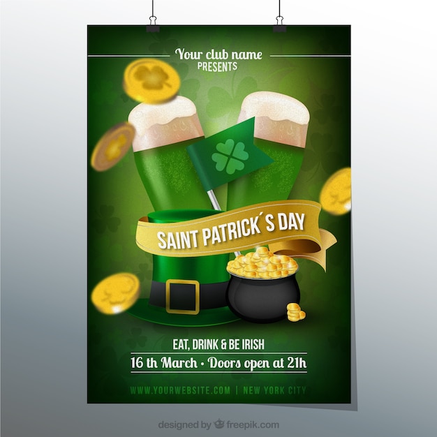 Vector gratuito cartel día de san patricio