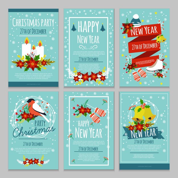 Cartel dibujado a mano de Navidad con descripciones de la fiesta de Navidad del 27 de diciembre