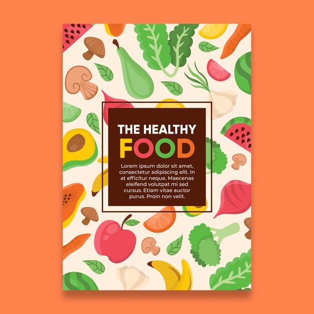 El cartel de la dieta de alimentos saludables