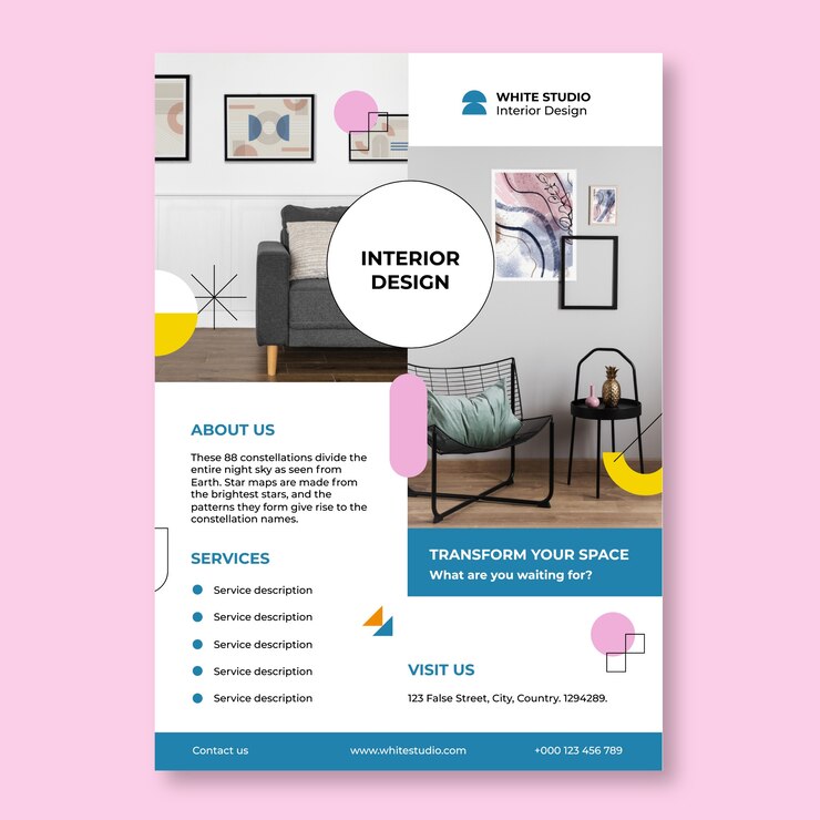 Vector gratuito cartel de diseño de interiores