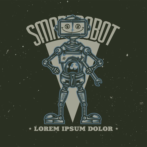 cartel divertido del ejemplo del robot