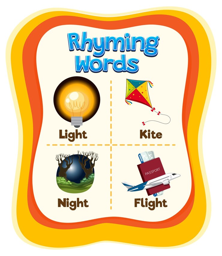 Vector gratuito un cartel educativo con palabras en rima