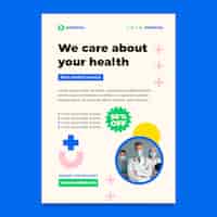 Vector gratuito cartel de establecimiento de salud de diseño plano