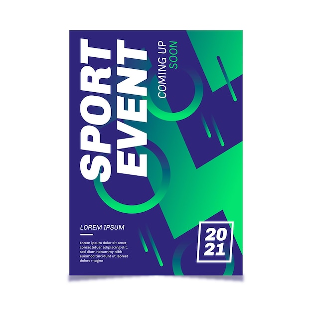 Vector gratuito cartel del evento deportivo 2021