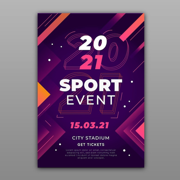 Vector gratuito cartel del evento deportivo 2021